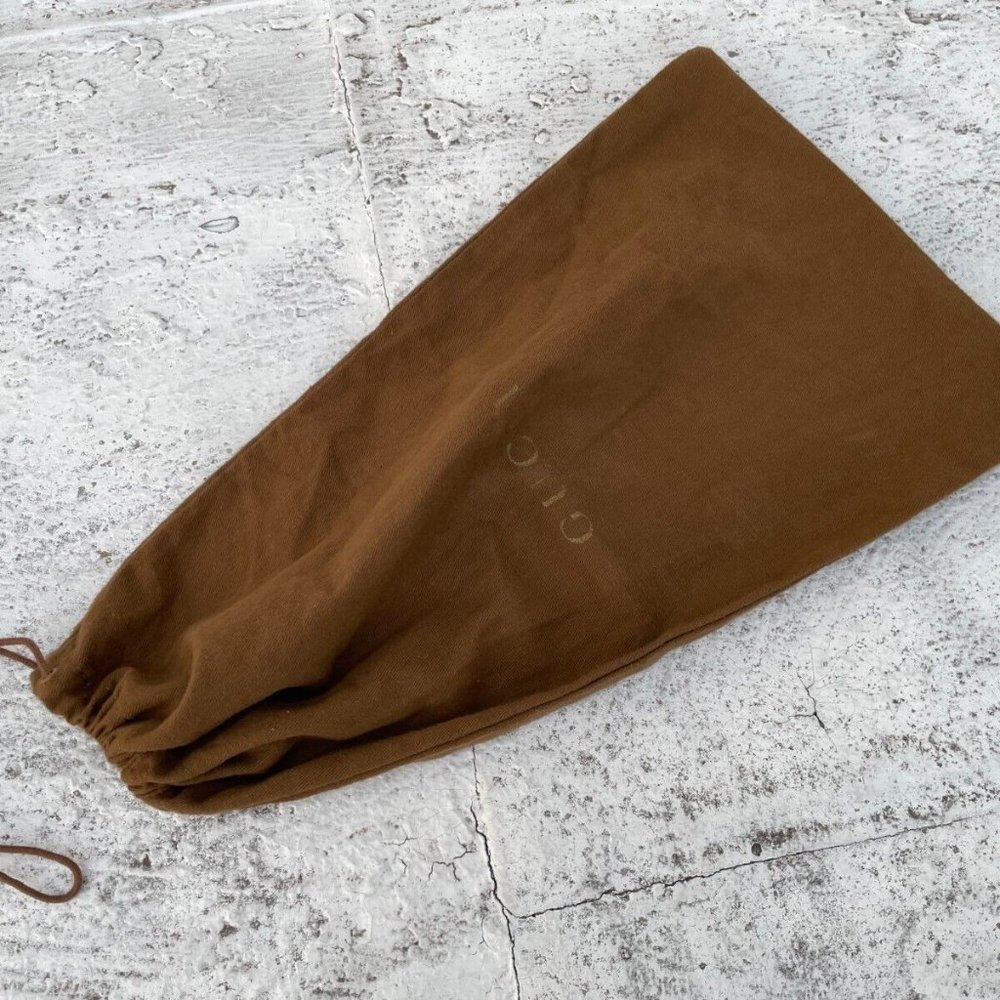 Gucci Dust Bag Draw String Brown Cotton Storage Bag Made in Italy Authentic
